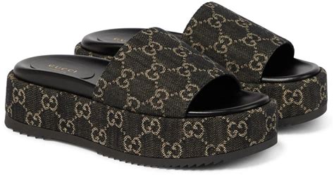 gucci platform slides saks|Gucci slides holes.